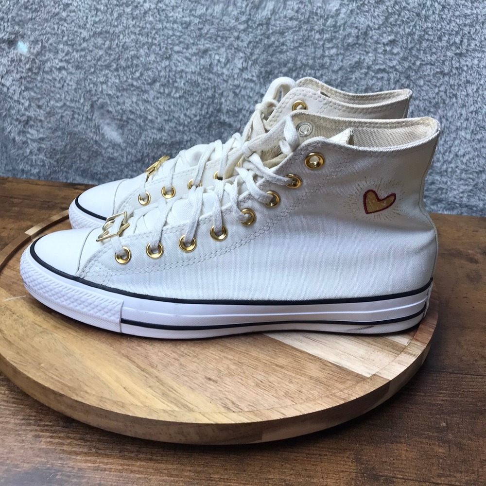 Converse Chuck Taylor All Star High Top Valentines Day Sneakers Women 10 White - Picture 8 of 16